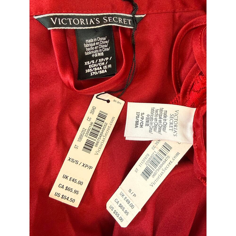 Victorias Secret NWT 2-PIece Set Red Slip Dress S and Robe XS Lingerie Sleepwear - Picture 6 of 11